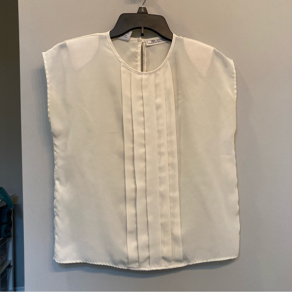 Cream Pleated Blouse